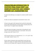 STRAIGHTERLINE INTRODUCTION TO STATISTICS FINAL EXAM SCRIPT 2026 COMPLETE QUESTIONS AND CORRECT ANSWERS 100&percnt; GUARANTEED PASS
