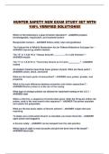 HUNTER SAFETY NEW EXAM STUDY SET WITH 100&percnt; VERIFIED SOLUTIONS&excl;&excl;