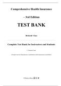 Test Bank For Comprehensive Health Insurance 3rd Edition By Deborah Vines&comma; All Chapters 1-17