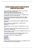 LATEST HUNTER SAFETY EXAM SET WITH COMPLETE SOLUTIONS&excl;&excl;