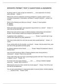 DRIVER-S PERMIT TEST 2 QUESTIONS & ANSWERS