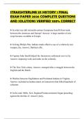 STRAIGHTERLINE US HISTORY 1 FINAL EXAM PAPER 2026 COMPLETE QUESTIONS AND SOLUTIONS VERIFIED 100&percnt; CORRECT