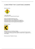 ILLINOIS PERMIT TEST 2 QUESTIONS & ANSWERS
