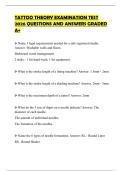 TATTOO THEORY EXAMINATION TEST 2026 QUESTIONS AND ANSWERS GRADED A&plus;