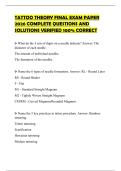 TATTOO THEORY FINAL EXAM PAPER 2026 COMPLETE QUESTIONS AND SOLUTIONS VERIFIED 100&percnt; CORRECT