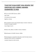 TCAR POST EXAM SCRIPT 2026 UPDATED TEST QUESTIONS WITH VERIFIED ANSWERS GUARANTEED TO PASS