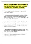 TCEQ TEXAS WASTEWATER CLASS A EXAM 2026 ACTUAL QUESTIONS AND VERIFIED ANSWERS 100&percnt; CORRECT GRADE A&plus;