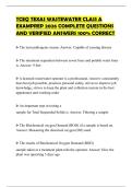 TCEQ TEXAS WASTEWATER CLASS A EXAMPREP 2026 COMPLETE QUESTIONS AND VERIFIED ANSWERS 100&percnt; CORRECT
