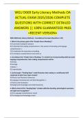 WGU D669 Early Literacy Methods OA  ACTUAL EXAM 2025&sol;2026 COMPLETE  QUESTIONS WITH CORRECT DETAILED  ANSWERS &vert;&vert; 100&percnt; GUARANTEED PASS  <RECENT VERSION>