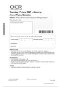 OCR A Level physical education paper 3 &lpar;H555-03&rpar; Question paper for June 2025