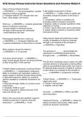 ACE Group Fitness Instructor Exam Questions and Answers Rated A