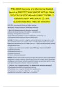 WGU D659 Assessing and Monitoring Student  Learning OBJECTIVE ASSESSMENT ACTUAL EXAM  2025-2026 QUESTIONS AND CORRECT DETAILED  ANSWERS WITH RATIONALES &vert;&vert; 100&percnt;  GUARANTEED PASS <RECENT VERSION>