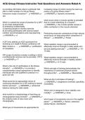 ACE Group Fitness Instructor Test Questions and Answers Rated A