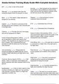 Alaska Airlines Training Study Guide With Complete Solutions