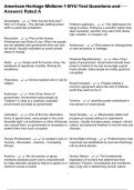 American Heritage Midterm 1 BYU Test Questions and Answers Rated A