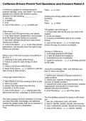 California Drivers Permit Test Questions and Answers Rated A