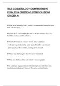 TDLR COSMETOLOGY COMPREHENSIVE EXAM 2026 QUESTIONS WITH SOLUTIONS GRADED A&plus;