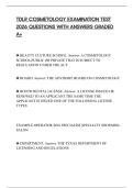 TDLR COSMETOLOGY EXAMINATION TEST 2026 QUESTIONS WITH ANSWERS GRADED A&plus;