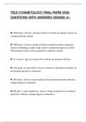 TDLR COSMETOLOGY FINAL PAPER 2026 QUESTIONS WITH ANSWERS GRADED A&plus;