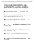 TDLR COSMETOLOGY TEST BANK 2026 QUESTIONS WITH SOLUTIONS GRADED A&plus;