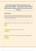 Utah State Board Nail Technician Exam &ndash;  2025&sol;2026 Edition &ndash; Questions with Verified  Real Exam Content & 100&percnt; Correct Answers &vert;  Grade A 