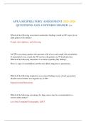 APEA RESPIRATORY ASSESSMENT 2025-2026 QUESTIONS AND ANSWERS GRADED A&plus;