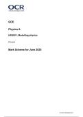 OCR A Level PHYSICS A paper 1&vert; H556&lowbar;01&vert; June 2025 Final mark scheme