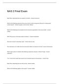NAS 2 Final Exam Questions and Answers