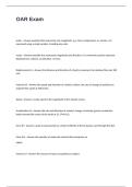 OAR Exam Questions and  with Correct Answers