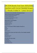 PA EFDA Boards Final Exam 2025&sol;2026  Questions with Correct Detailed Answers  &vert;&vert; Already Graded A&plus; <Latest Version> 