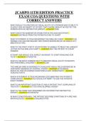 JCAHPO 11TH EDITION PRACTICE EXAM COA QUESTIONS WITH CORRECT ANSWERS