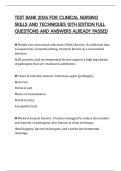 TEST BANK 2026 FOR CLINICAL NURSING SKILLS AND TECHNIQUES 10TH EDITION FULL QUESTIONS AND ANSWERS ALREADY PASSED