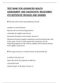 TEST BANK FOR ADVANCED HEALTH ASSESSMENT AND DIAGNOSTIC REASONING 4TH EDITION BY RHOADS AND SANDRA