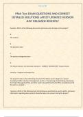 PMA Test EXAM QUESTIONS AND CORRECT DETAILED SOLUTIONS LATEST UPDATED VERSION JUST RELEASED RECENTLY  
