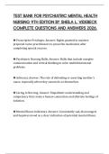 TEST BANK FOR PSYCHIATRIC MENTAL HEALTH NURSING 9TH EDITION BY SHEILA L&period; VIDEBECK COMPLETE QUESTIONS AND ANSWERS 2026
