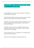 TEXAS ALL LINES ADJUSTER EXAM STUDY GUIDE COMPREHENSIVE Q&A 2026