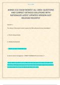 AHIMA CCA EXAM NEWEST ALL 1000&plus; QUESTIONS AND CORRECT DETAILED SOLUTIONS WITH RATIONALES LATEST UPDATED VERSION JUST RELEASED RECENTLY 