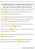 BIO 2990&colon; MODULE 2 MOLECULAR BIOLOGY PT 1  Questions with Answers &lpar;100&percnt; Correct Answers&rpar;