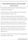 Biology 1010 Final Questions with Answers &lpar;100&percnt;  Correct Answers&rpar; 
