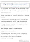 Biology 1010 Final Questions with Answers &lpar;100&percnt;  Correct Answers&rpar; 