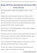 Biology 1010 Week 1 Quiz Questions with Answers &lpar;100&percnt;  Correct Answers&rpar; 