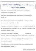 CONTRACTOR LICENSE Questions with Answers  &lpar;100&percnt; Correct Answers&rpar; 