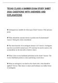 TEXAS CLASS A BARBER EXAM STUDY SHEET 2026 QUESTIONS WITH ANSWERS AND EXPLANATIONS