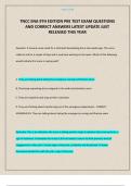 TNCC ENA 9TH EDITION PRE TEST EXAM QUESTIONS AND CORRECT ANSWERS LATEST UPDATE JUST RELEASED THIS YEAR