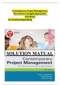 Solutions for Contemporary Project Management&colon; Plan-Driven and Agile Approaches&comma; 5th Edition by Kloppenborg
