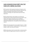 IAHSS ADVANCED EXAM SCRIPT 2026 TEST PAPER WITH VERIFIED SOLUTIONS