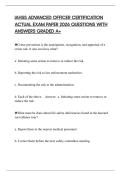 IAHSS ADVANCED OFFICER CERTIFICATION ACTUAL EXAM PAPER 2026 QUESTIONS WITH ANSWERS GRADED A&plus;