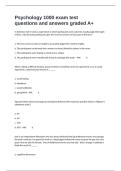 Psychology 1000 exam test questions and answers graded A&plus;