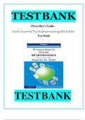TEST BANK FOR Prescriber's Guide&colon; Stahl's Essential Psychopharmacology 6th Edition by Stephen M&period; Stahl ISBN&colon;978-1316618134 ALL CHAPTERS COVERED YOUR ULTIMATE GUIDE 100&percnt; VERIFIED A&plus; GRADE ASSURED&excl;&excl;&excl;&excl;&excl;&excl;&excl;&excl;&excl; NEW LATEST UPDATE&excl;&excl;&excl;&excl;&excl;&excl;&excl;&excl;&excl;