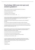 Psychology 1000 exam test quiz and answers graded A&plus;